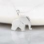Personalised Solid Silver Origami Elephant Necklace, thumbnail 2 of 8