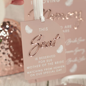 Wedding Memorial Reserved Seat Arch Acrylic Tag, 4 of 6