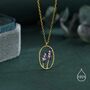 Enamel Lavender Pendant Necklace In Sterling Silver, thumbnail 5 of 12