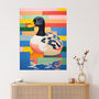 Duckpond Delight Colourful Bright Bird Wall Art Print, thumbnail 1 of 6