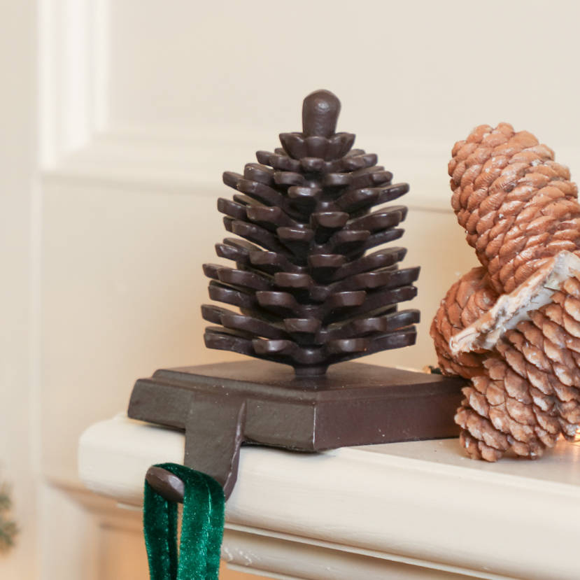 Woodland Pine Cone Christmas Stocking Hanger By Dibor