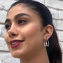 Double Loop Unusual Sterling Silver Drop Earrings, thumbnail 1 of 8
