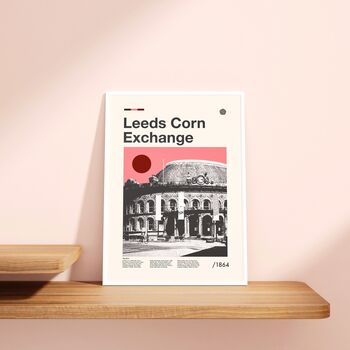 Leeds Corn Exchange Mid Century Style Print, 8 of 8