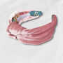Luxurious Silk Velvet Headband In Antique Pink, thumbnail 1 of 3