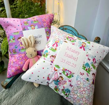 Patchwork Fairy Name Cushion, 8 of 8