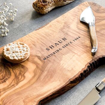 Personalised Olive Wood Cheese Board, 2 of 12