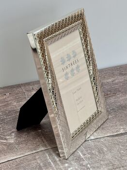Sixtrees Silver Plated Diamond Patterned Photo Frame, 3 of 3