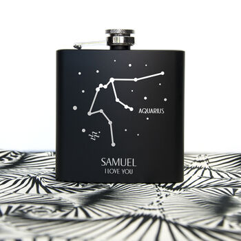 Personalised Star Sign Hip Flask, 9 of 12