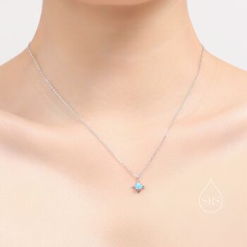 Tiny Moonstone Four Point Star Pendant Necklace, 4 of 11