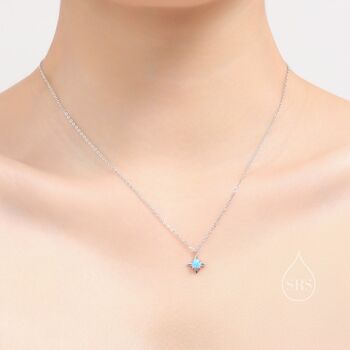 Tiny Moonstone Four Point Star Pendant Necklace, 4 of 12