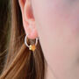 Gold Star Charm Huggie Hoop Earrings, thumbnail 1 of 6