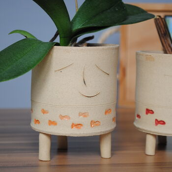 Personalised Plant Pot With Fish Design And Feet, 3 of 7