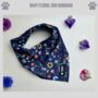 Navy And Pink Floral Dog Bandana, thumbnail 1 of 4