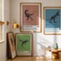Dinosaurs Predator Series Set Of Four Art Prints, thumbnail 1 of 12