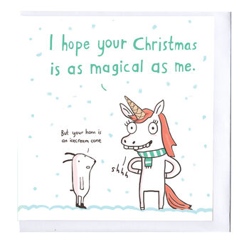 Magical Unicorn Christmas Card, 2 of 2