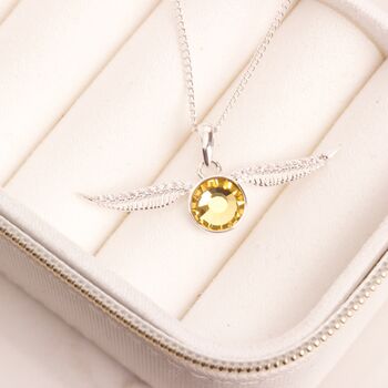 Harry Potter Sterling Silver Golden Snitch Necklace With Crystals, 3 of 7
