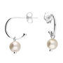 18ct Gold Plated Or Sterling Silver Pearl Hoop Earrings, thumbnail 3 of 7