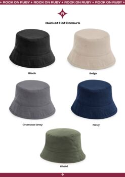Embroidered Personalised Bucket Hat, 5 of 6