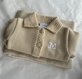 Personalised Beige Knitted Cardigan, 7 of 7