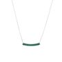 Sterling Silver Concave Bar Necklace Green, thumbnail 6 of 12