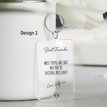 Best Friends Friendship Keyring, Funny Gift For Friend, 2 of 5