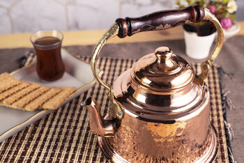 Hammered Solid Copper Teapot With Wooden Handle, 1500 Ml, 2 of 2