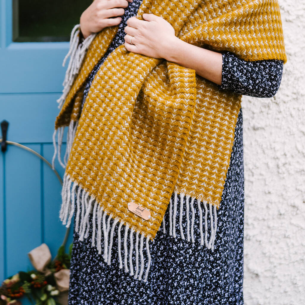 Personalised Luxury Pure New Wool Blanket Scarf By Delightful Living