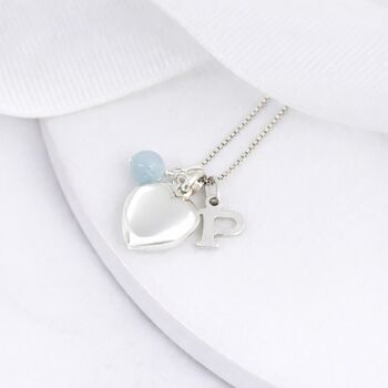 Personalised Silver Heart Locket Birthstone Necklace, 7 of 13