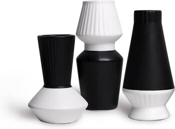 Set Of Three Black And White Ceramic Vase, 2 of 6