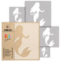 Reusable Plastic Stencils Five Pcs Siren With Brushes, thumbnail 2 of 5