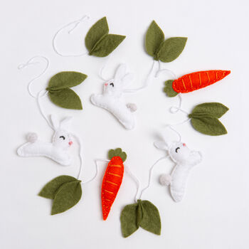 Carrot And Rabbit Garland Felt Craft Kit, 2 of 5