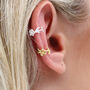 18ct Gold Plated Or Sterling Silver Flower Ear Cuffs, thumbnail 1 of 6