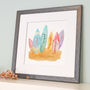 Personalised Surfboard Family Watercolour Art, thumbnail 4 of 7