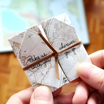 Personalised Origami Travel Photo Vintage Map Keepsake, 2 of 6