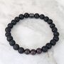 Men's Garnet And Lava Bead January Birthstone Bracelet, thumbnail 4 of 9