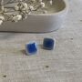 Blue Square Ceramic Earrings, thumbnail 1 of 8