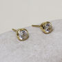 Ethical Flush Set Diamond Or Moissanite Earrings, thumbnail 2 of 5