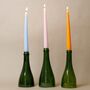 Set Of Three Wine Bottle Candlesticks With Candles, thumbnail 8 of 12