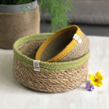 Respiin Shallow Seagrass And Jute Baskets, 10 of 12