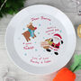 Personalised Santa And Friend Mince Pie Plate, thumbnail 1 of 2