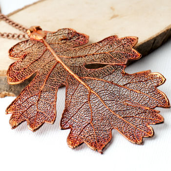Oak Real Leaf Statement Necklace, 4 of 12