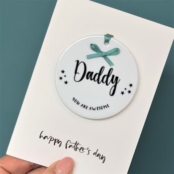 Fathers Day Luxury Card And Ceramic Decoration, 3 of 3