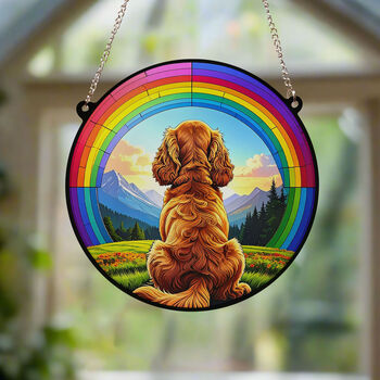 Cocker Spaniel Rainbow Bridge Stained Glass Effect Suncatcher, 4 of 7