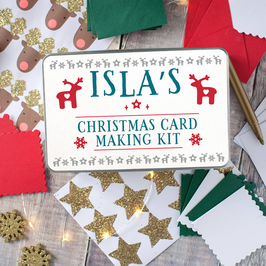 personalised christmas card making kit for children by the little picture company ...