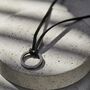 Personalised Textured Quote Ring Leather Necklace, thumbnail 4 of 7