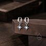 Moonstone Starburst Huggie Hoop Earrings, thumbnail 1 of 10
