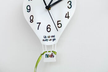 Children's Personalised Rainbow Hot Air Balloon Clock, 2 of 5