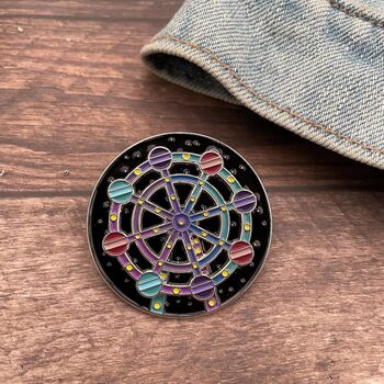 Spinning Night Sky Ferris Wheel Enamel Pin – Spinning Interactive Lapel Pin, 3 of 4
