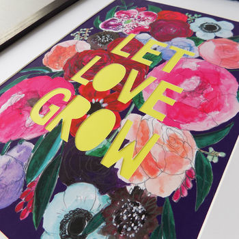 'Let Love Grow' Inspirational Floral Print, 4 of 8