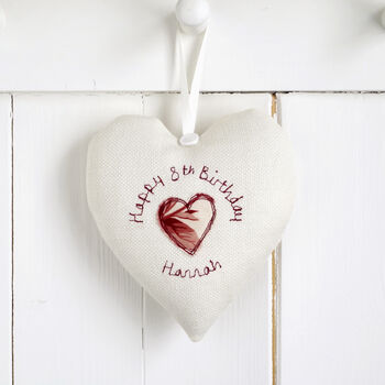 Personalised 1st Birthday Hanging Heart Gift For Girl, 5 of 12